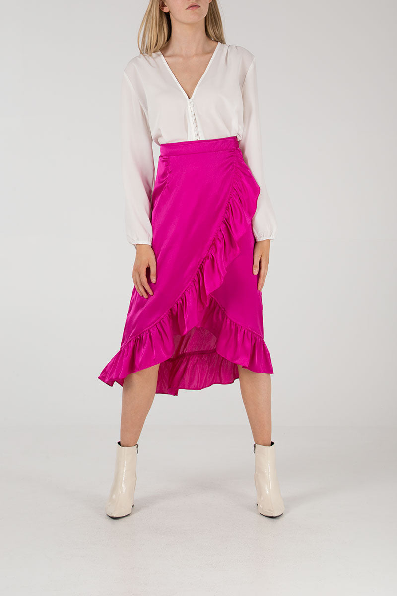 Frill Hem Wrap Skirt - Main Image