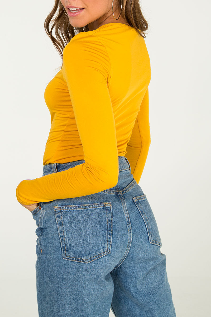 Fleece Lined Round Neck Top