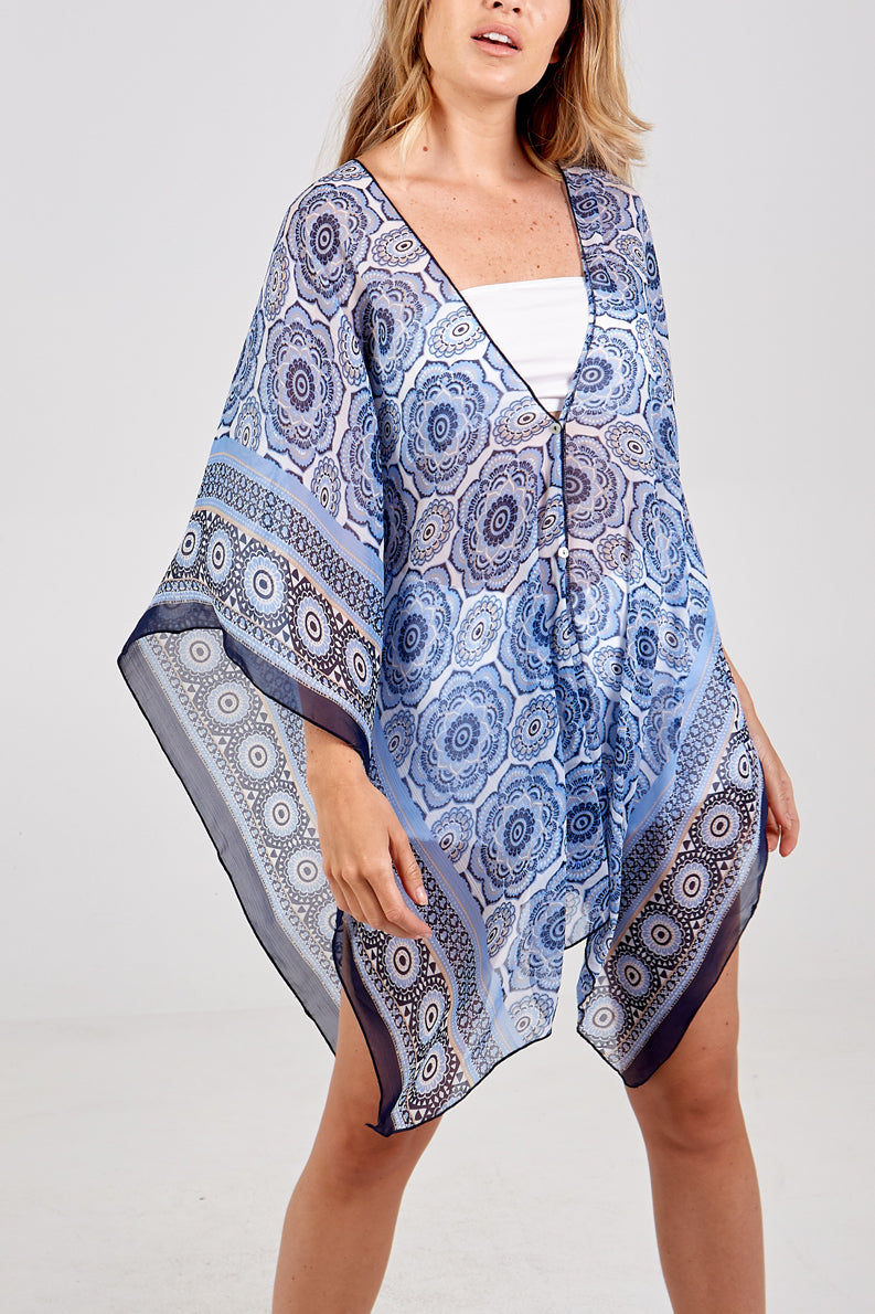 Mandala Flower Print Kaftan