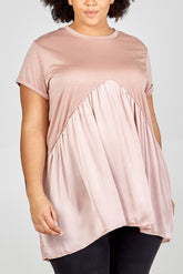 Curve Satin Insert High Low Top
