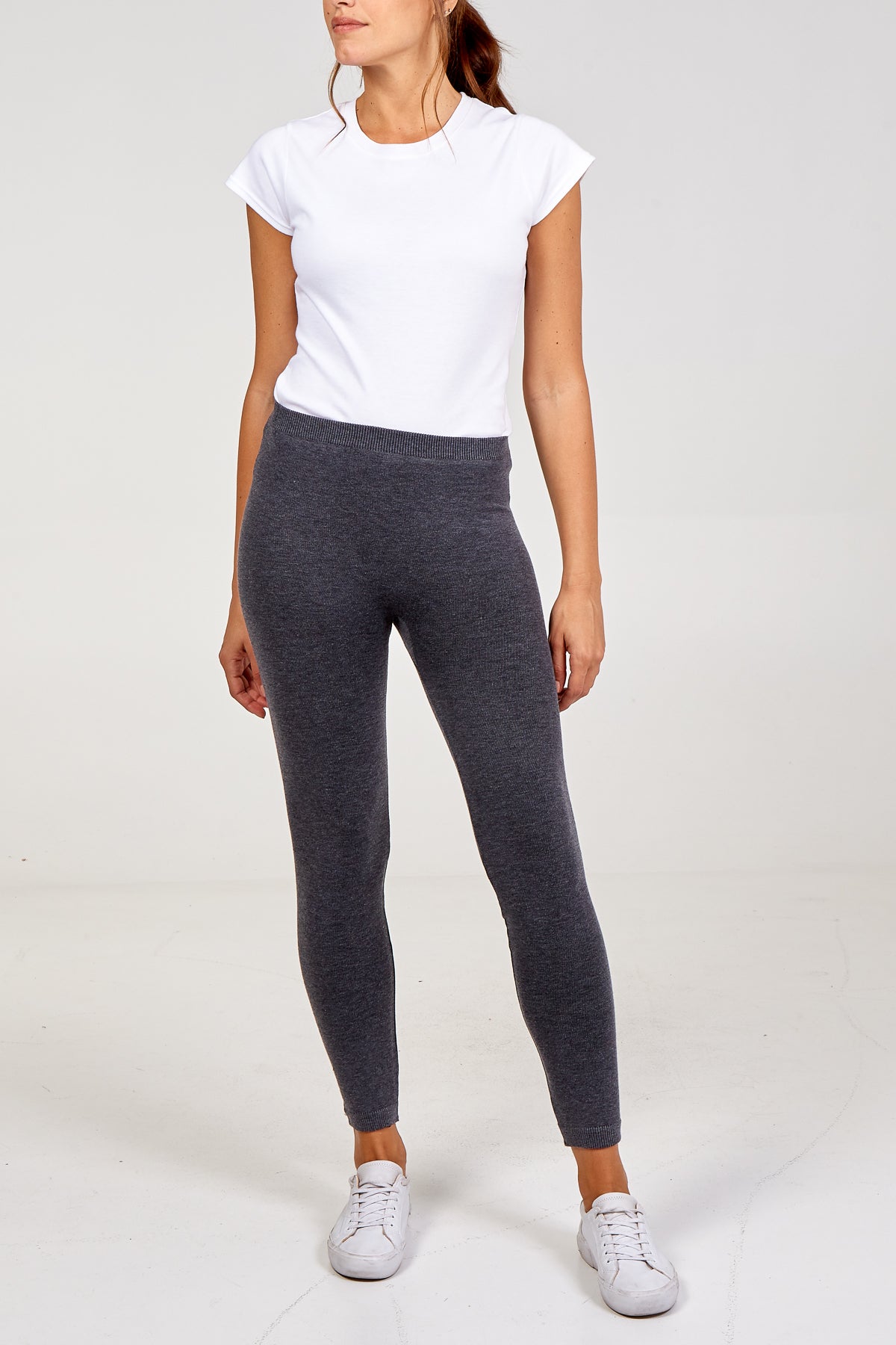 Melange Fur Lining Legging