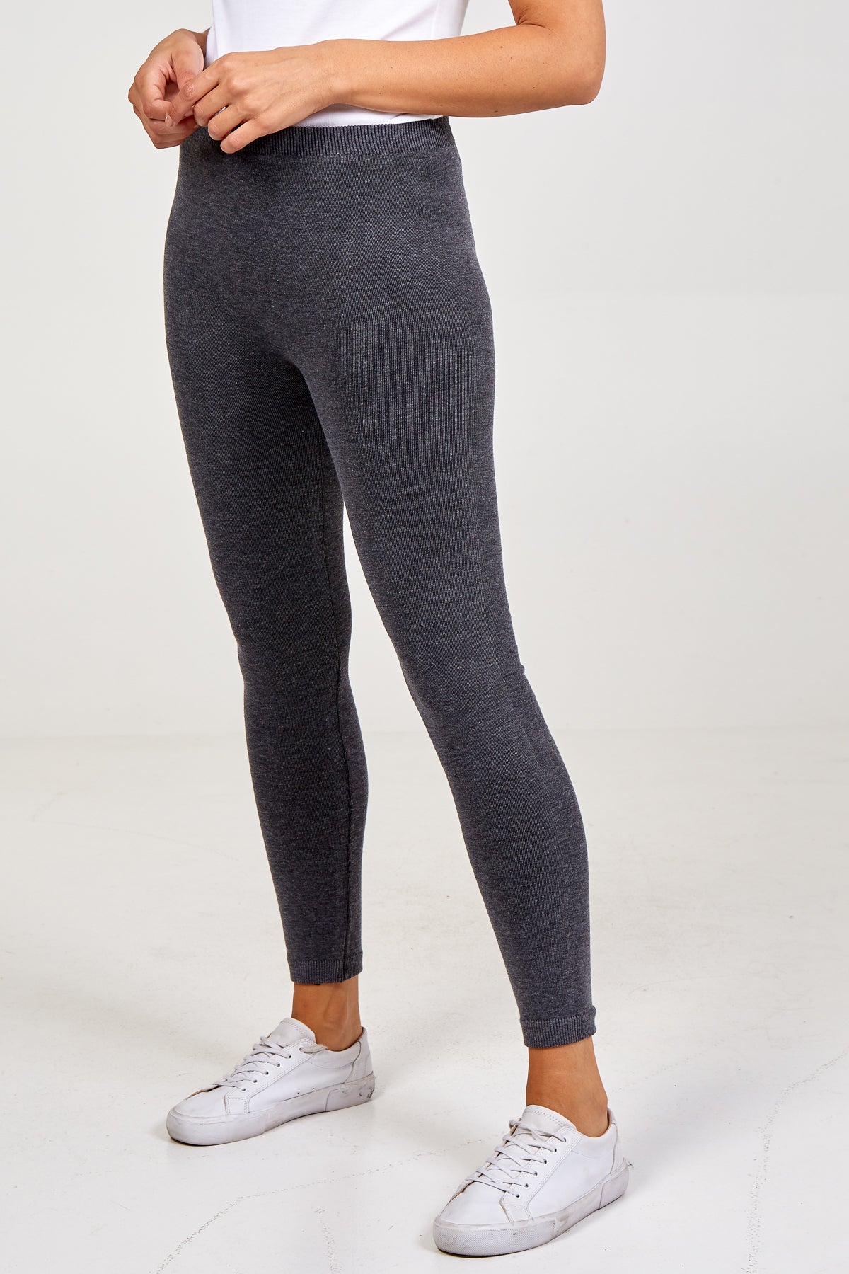 Melange Fur Lining Legging