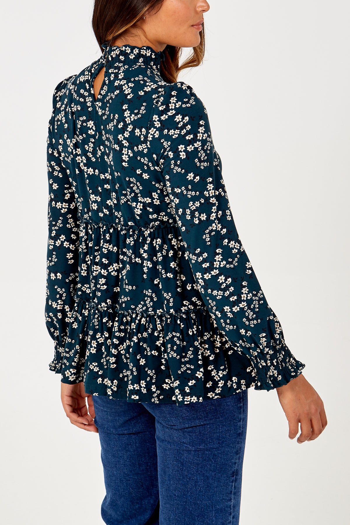 Tiered Shirring Smock Top