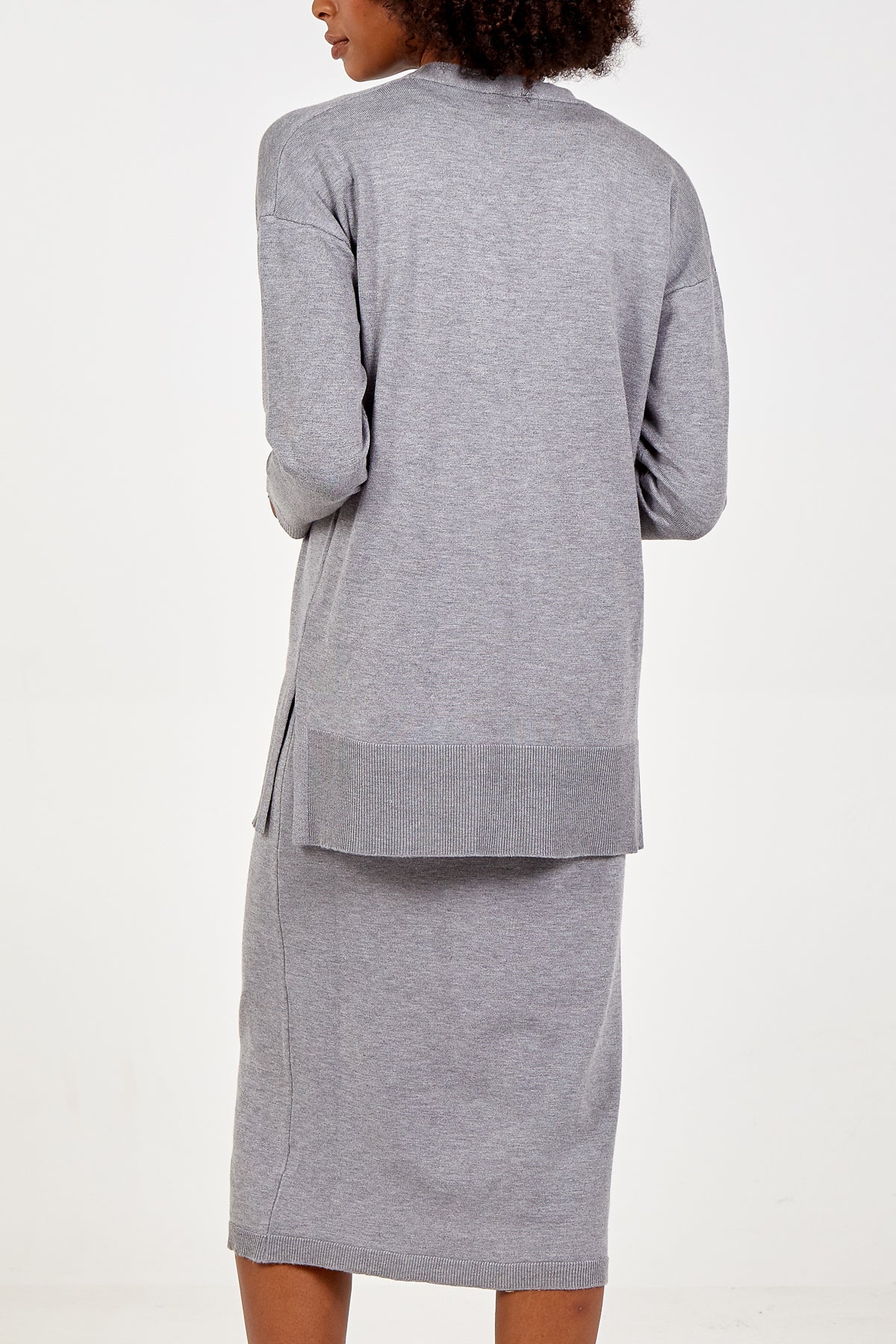 Knitted Midi Dress & Cardigan Set