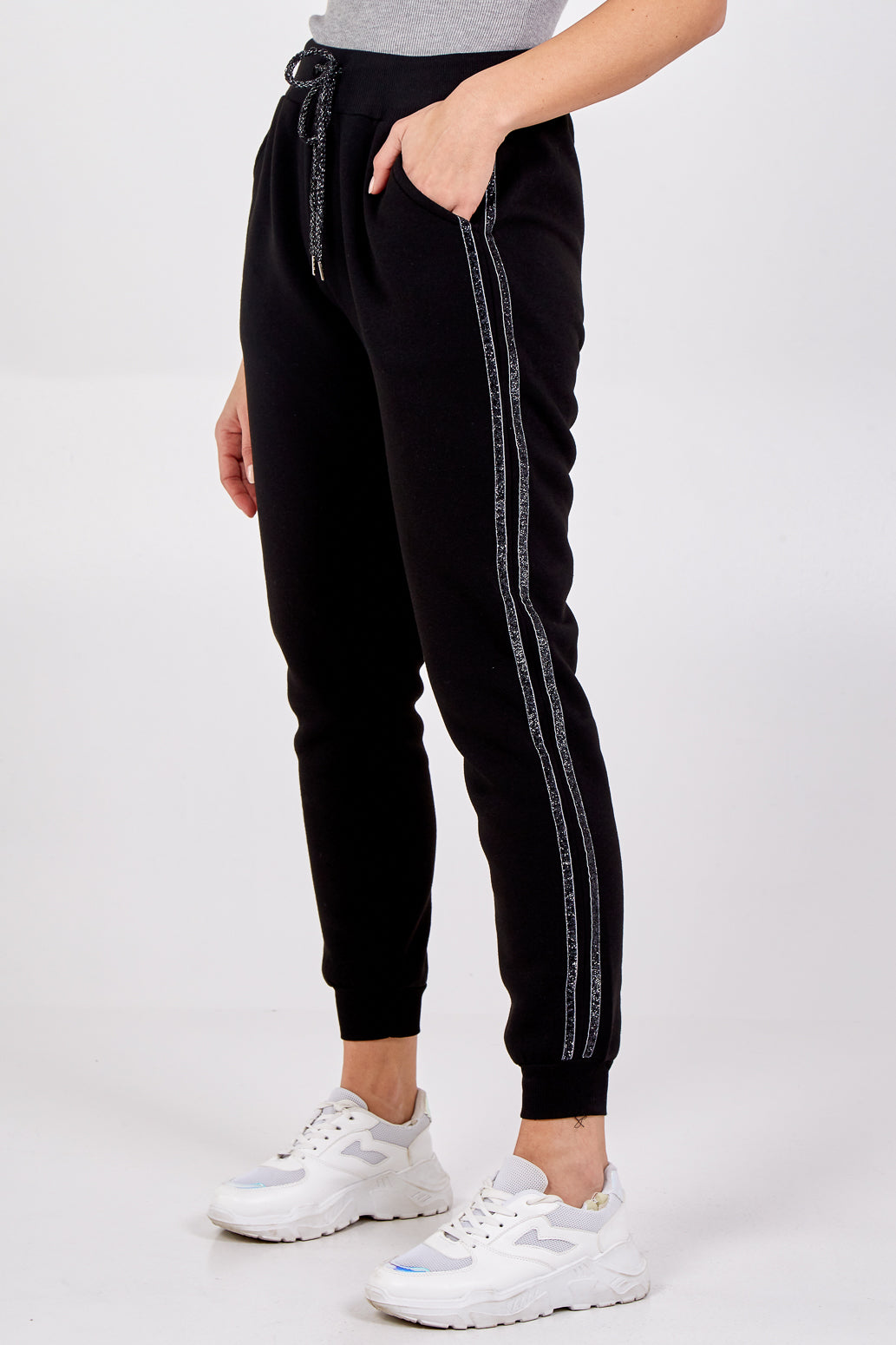 Sparkle Detail Stripe Joggers