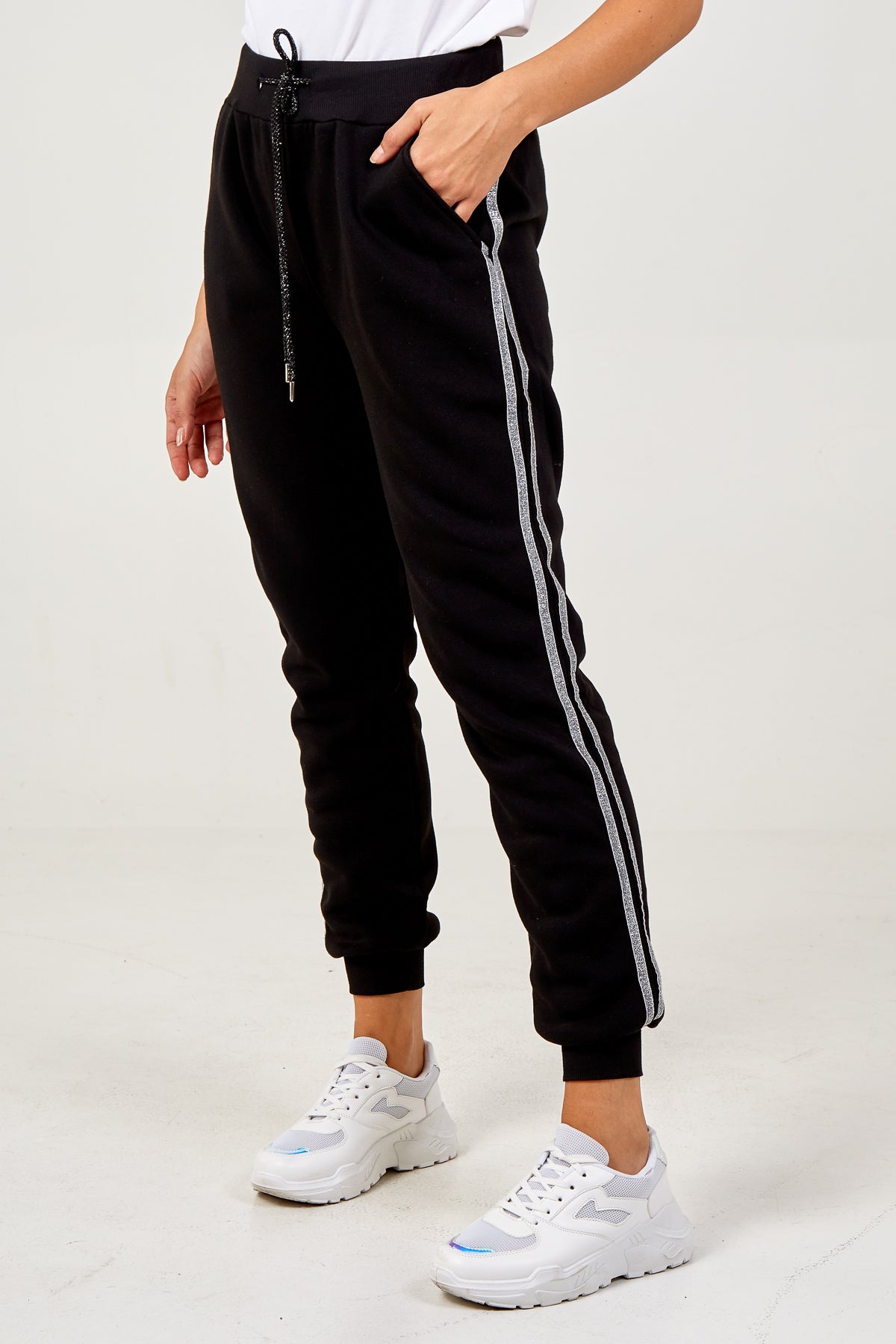 Sparkle Detail Stripe Joggers