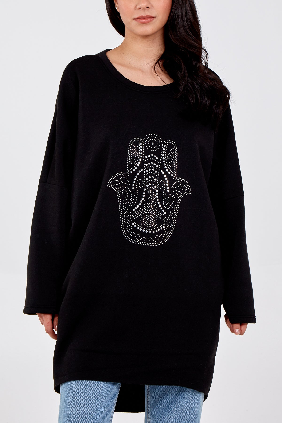 Heatseal Hand of Hamza Longline Sweatshirt