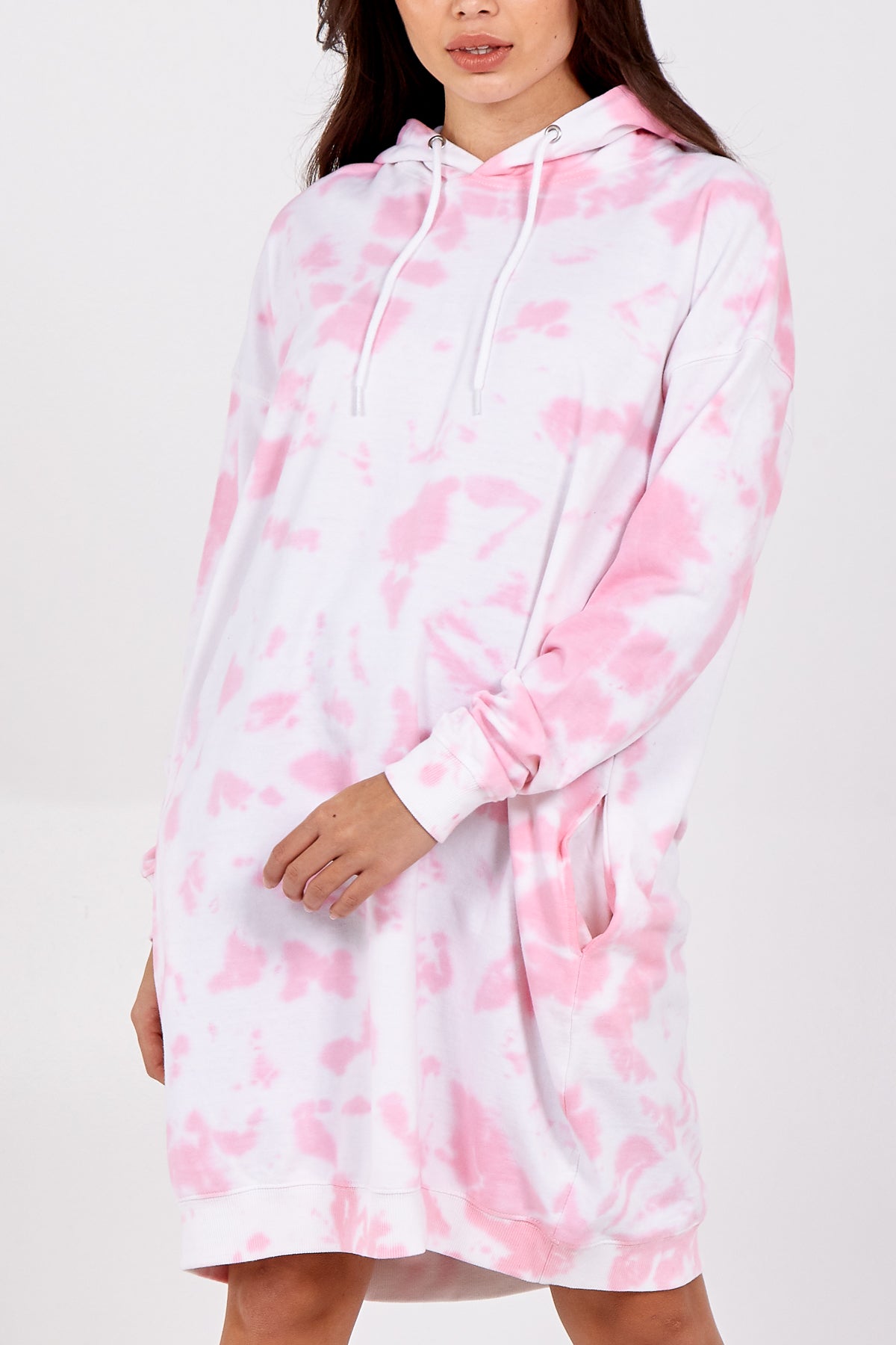 tie dye oversized hoodie dress Labelrail x Hana Cross oversized hoodie dress in tie dye terrycloth