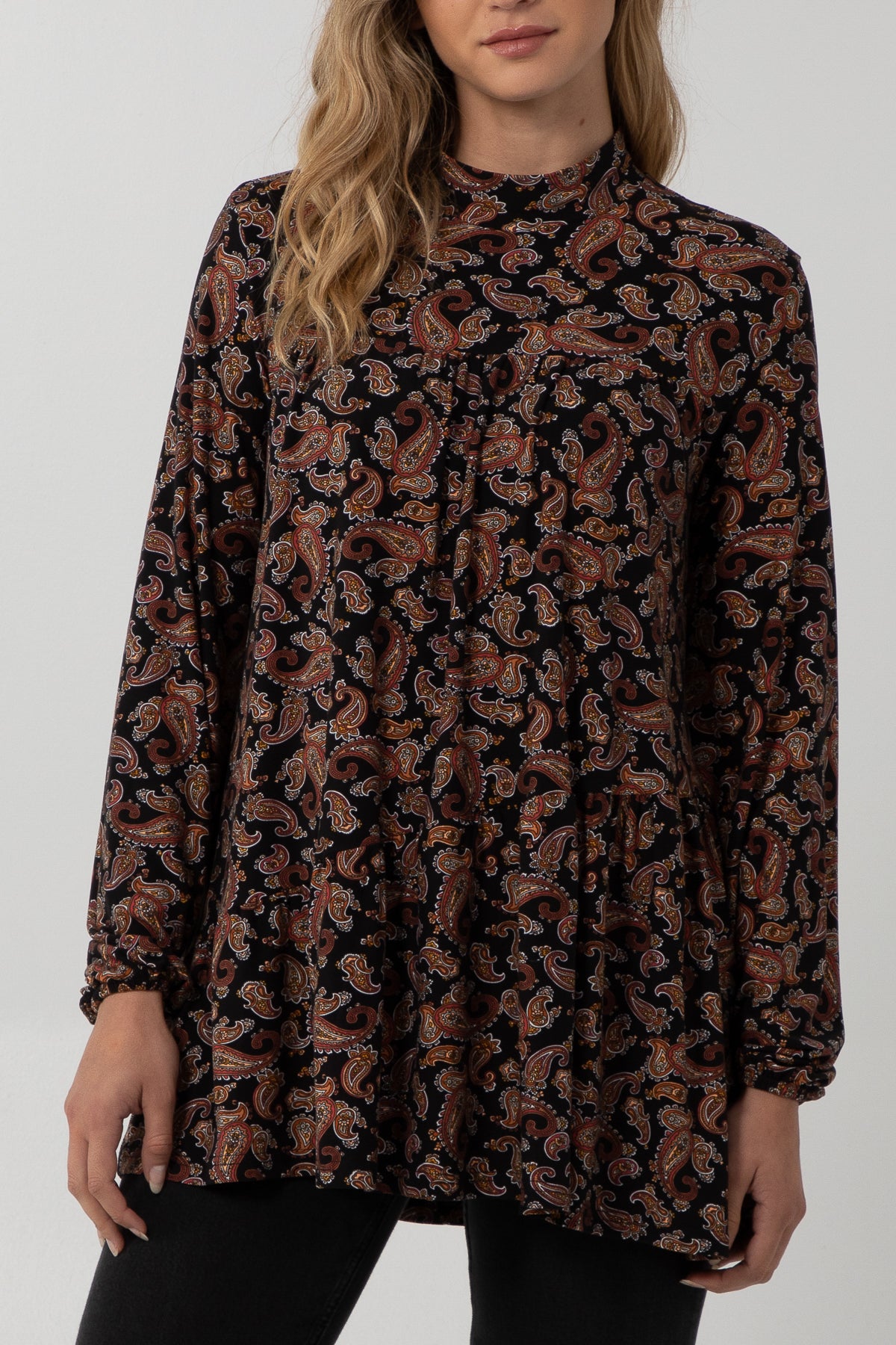 Relaxed Paisley Smock Top