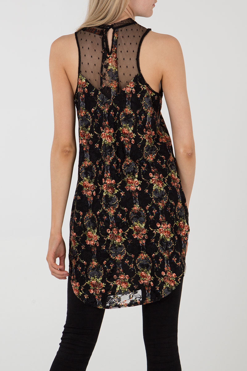 Chiffon Hem Printed Top