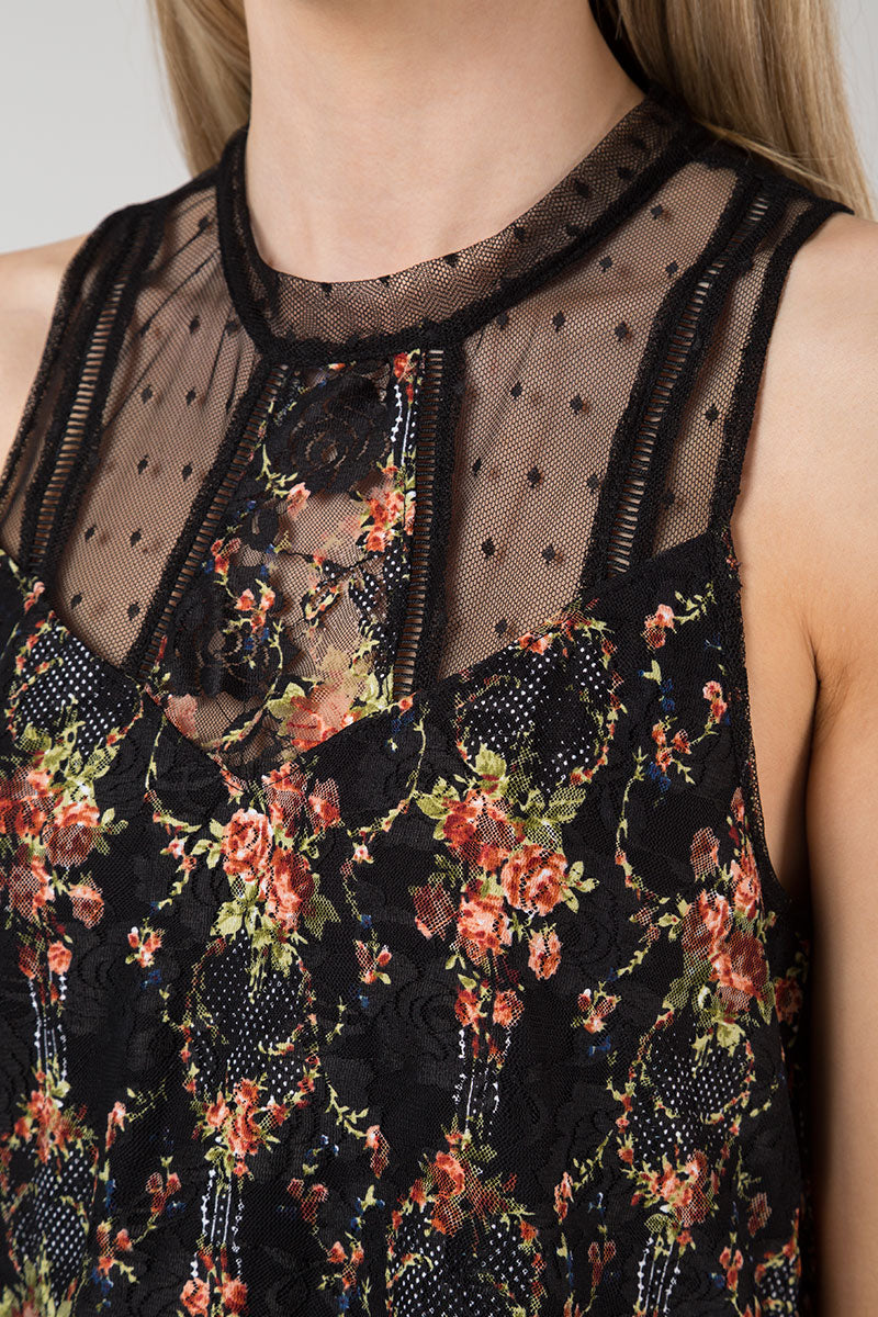 Chiffon Hem Printed Top