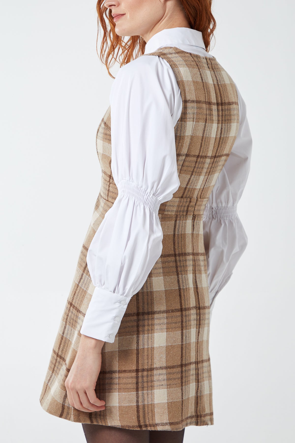 Button Front Pinafore Dress