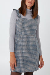 Ruffle Straps Tweed Pinafore Dress