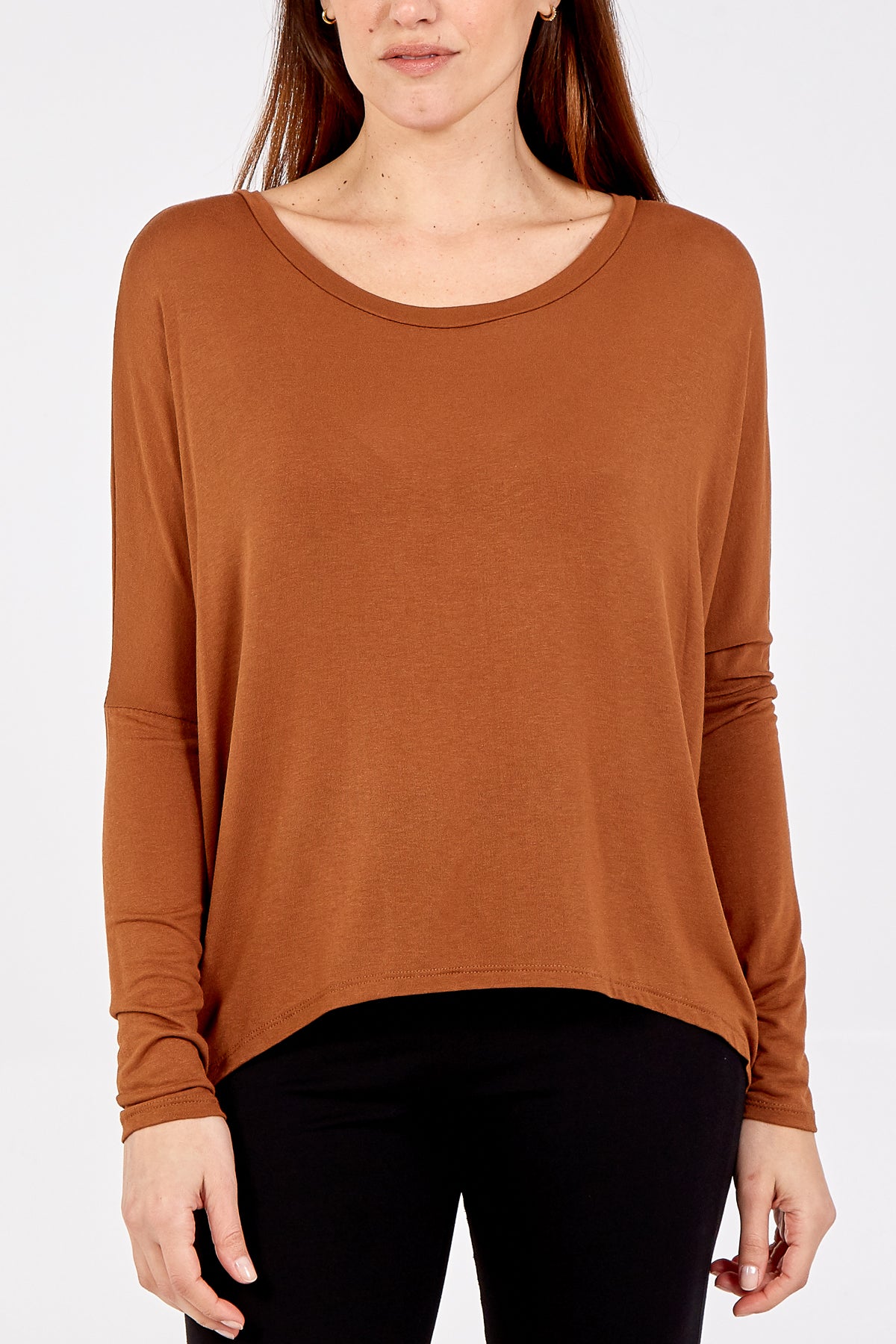 Basic Long Sleeve High Low Top