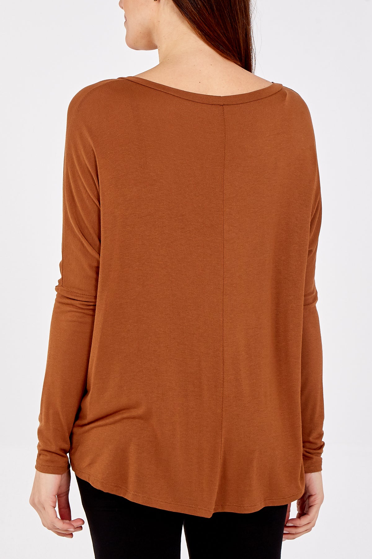 Basic Long Sleeve High Low Top