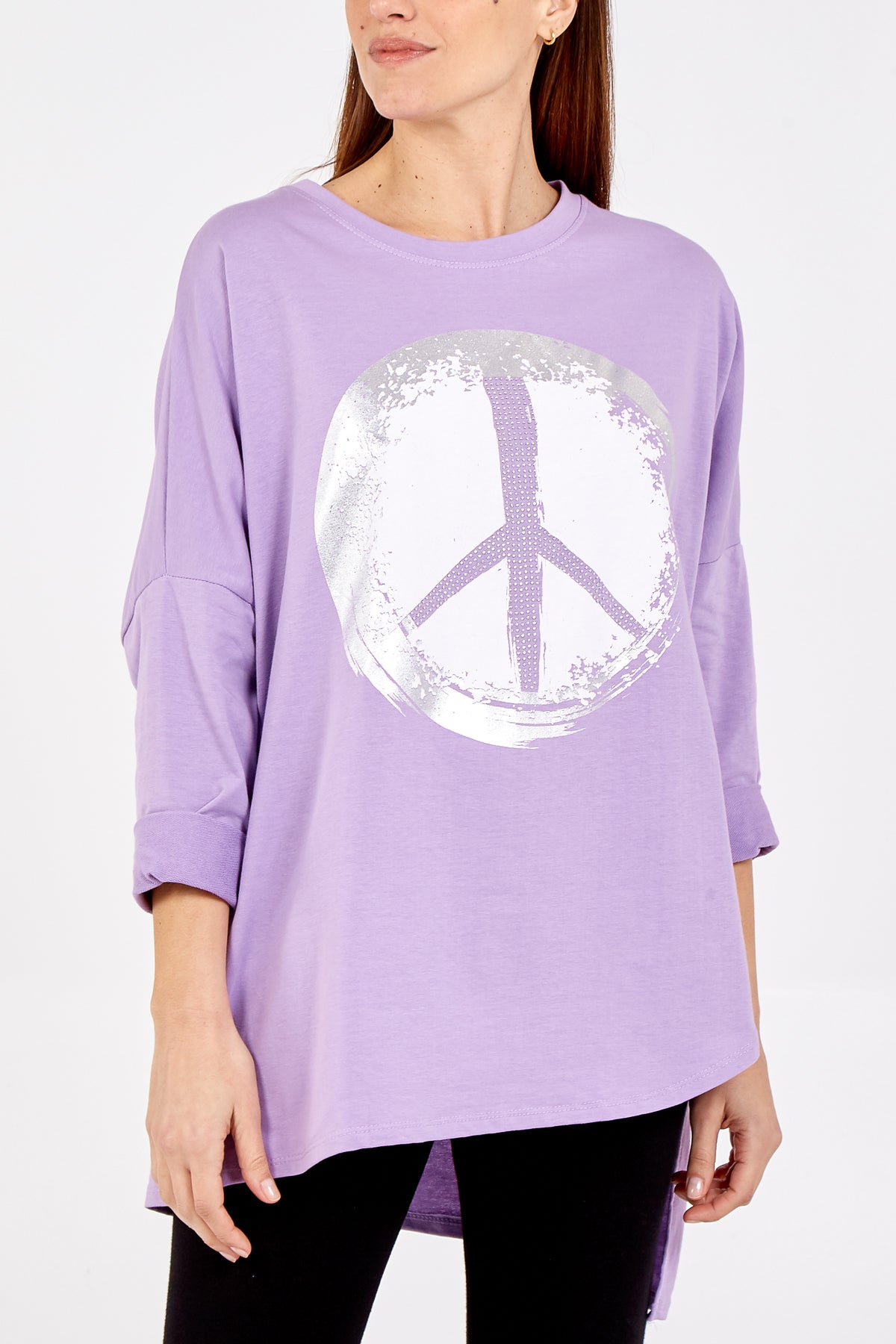 High Low Peace Sign Top