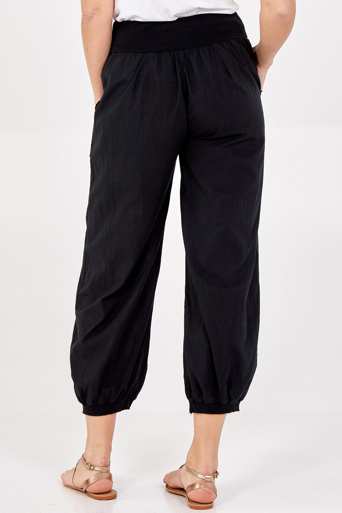 Button Pocket Detail Harem Pants