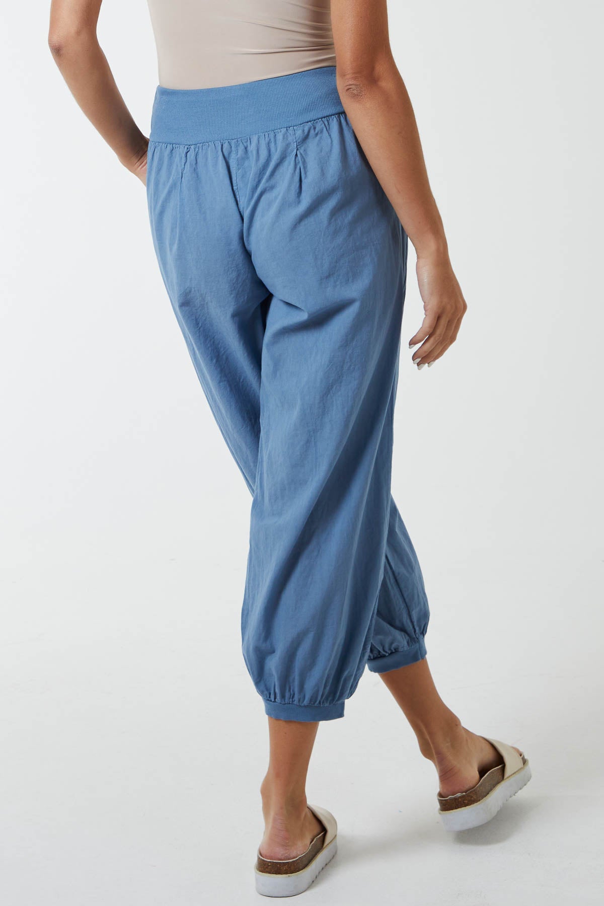 Button Pocket Detail Harem Pants