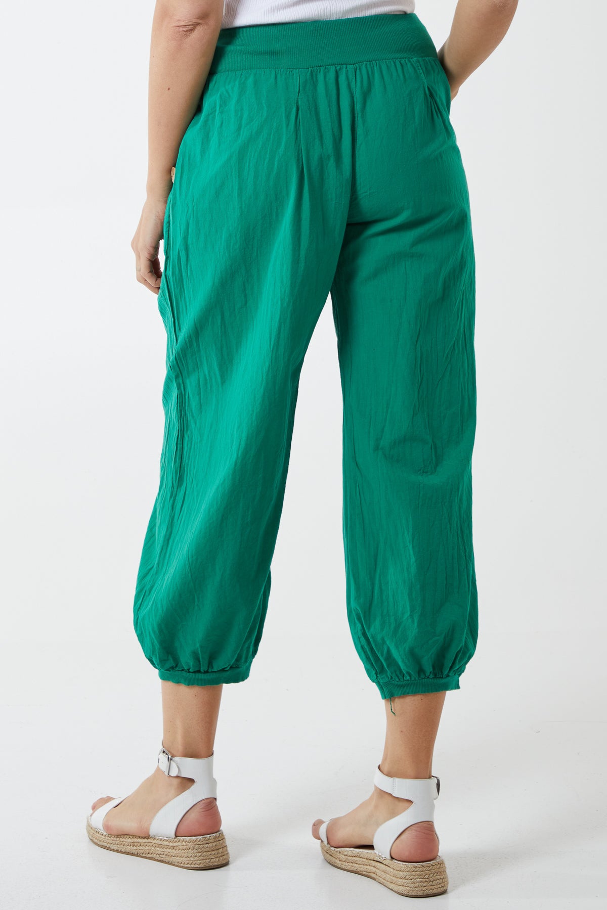 Button Pocket Detail Harem Pants