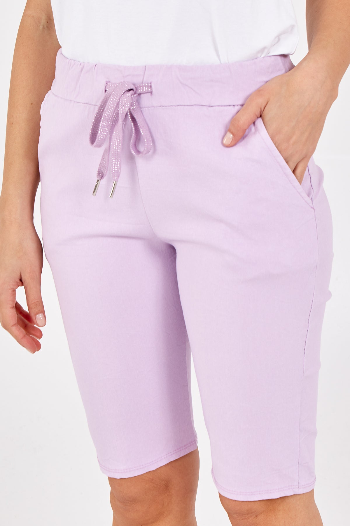 Magic Plain Drawstring Crushed Shorts