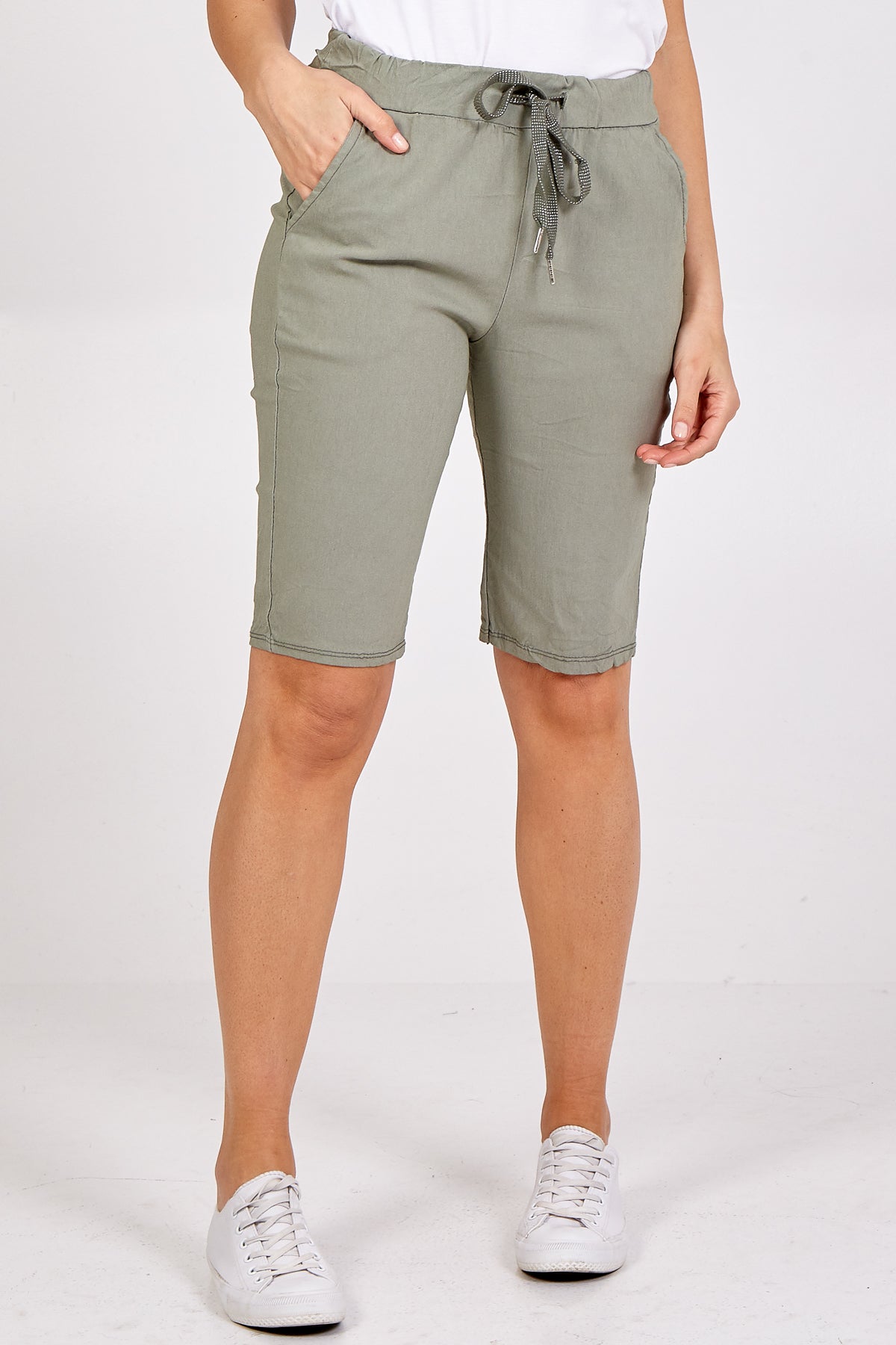 Magic Plain Drawstring Crushed Shorts