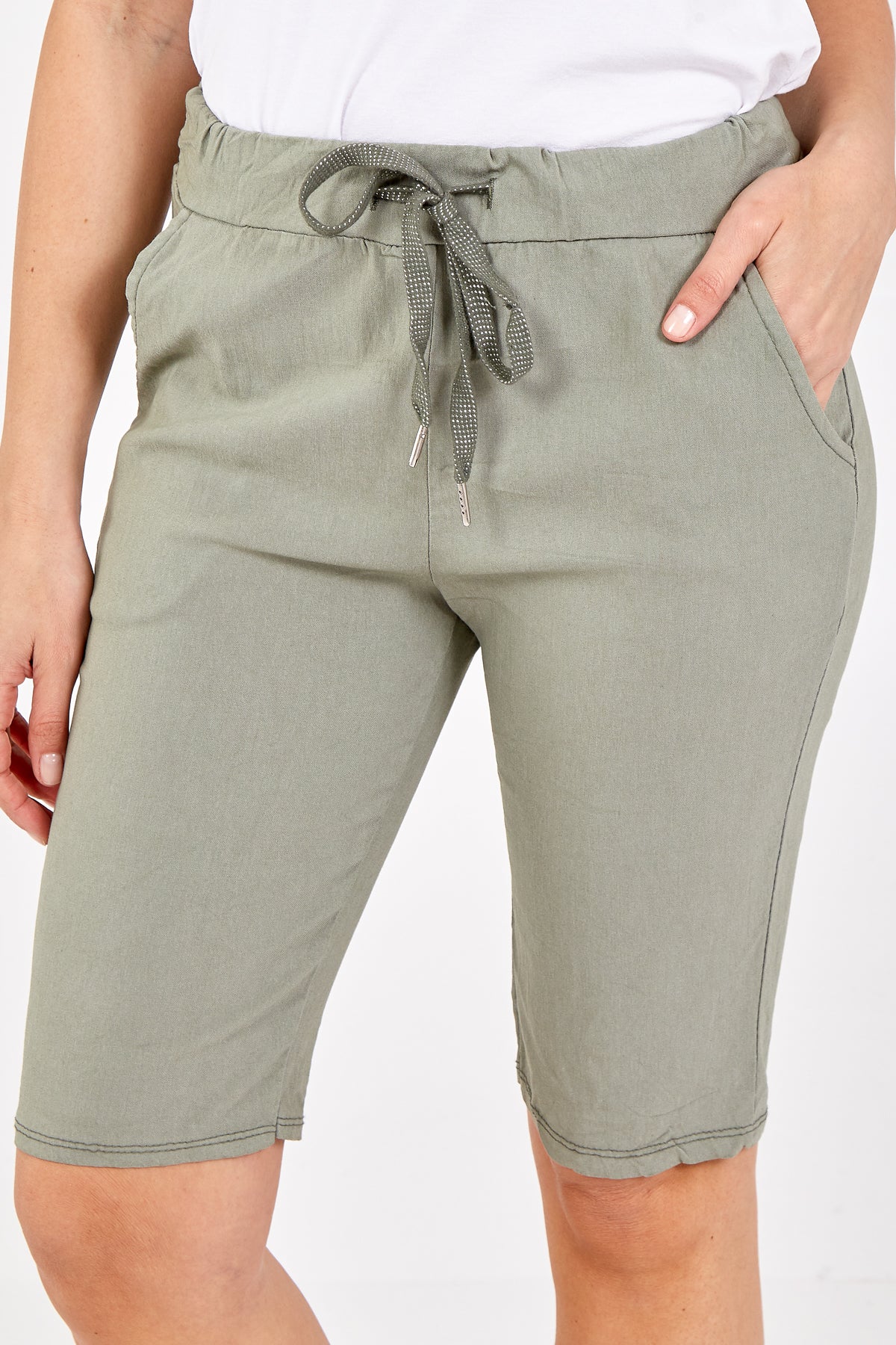 Magic Plain Drawstring Crushed Shorts