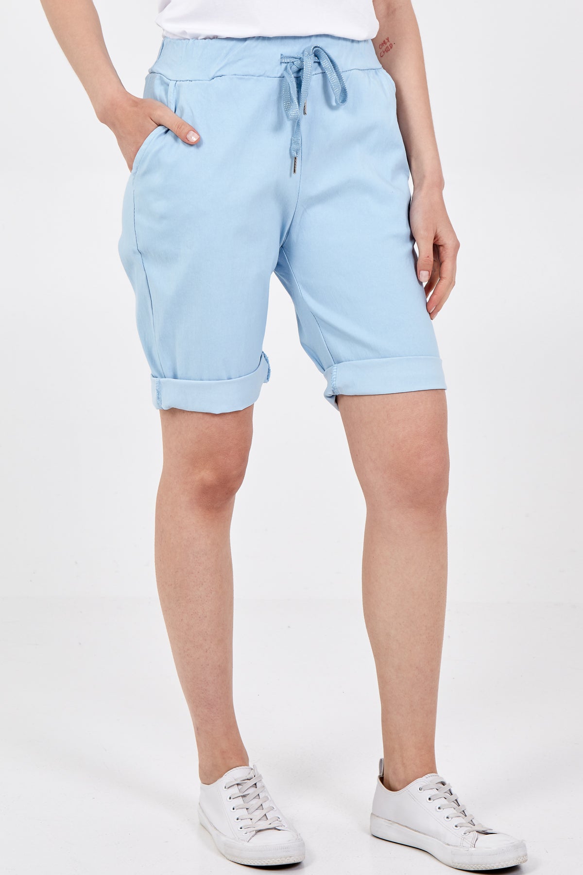 Magic Plain Drawstring Crushed Shorts