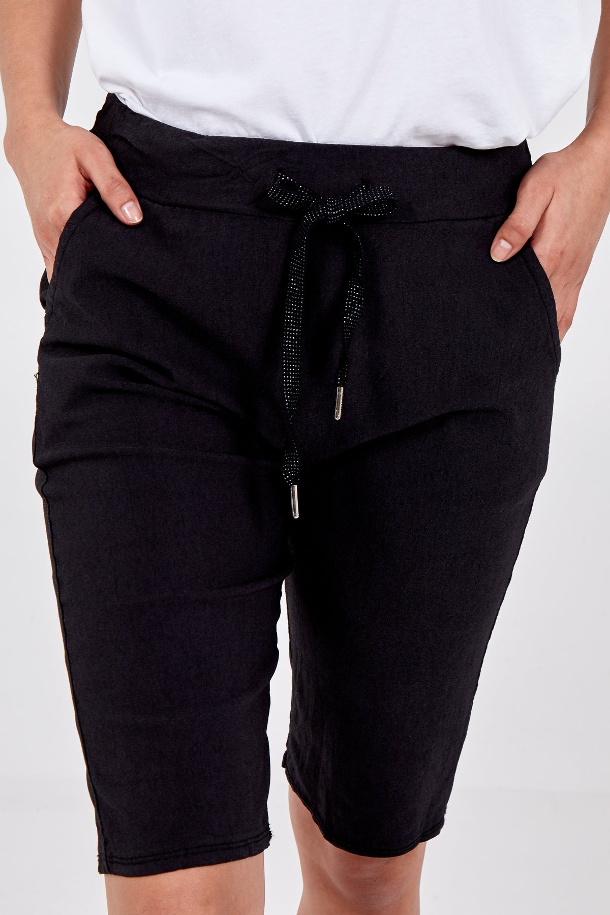 Magic Plain Drawstring Crushed Shorts