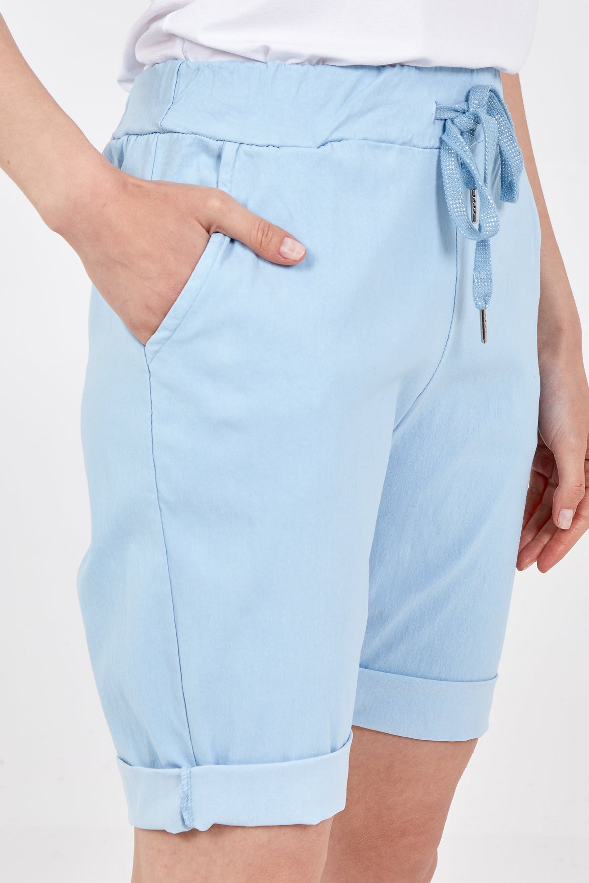 Magic Plain Drawstring Crushed Shorts