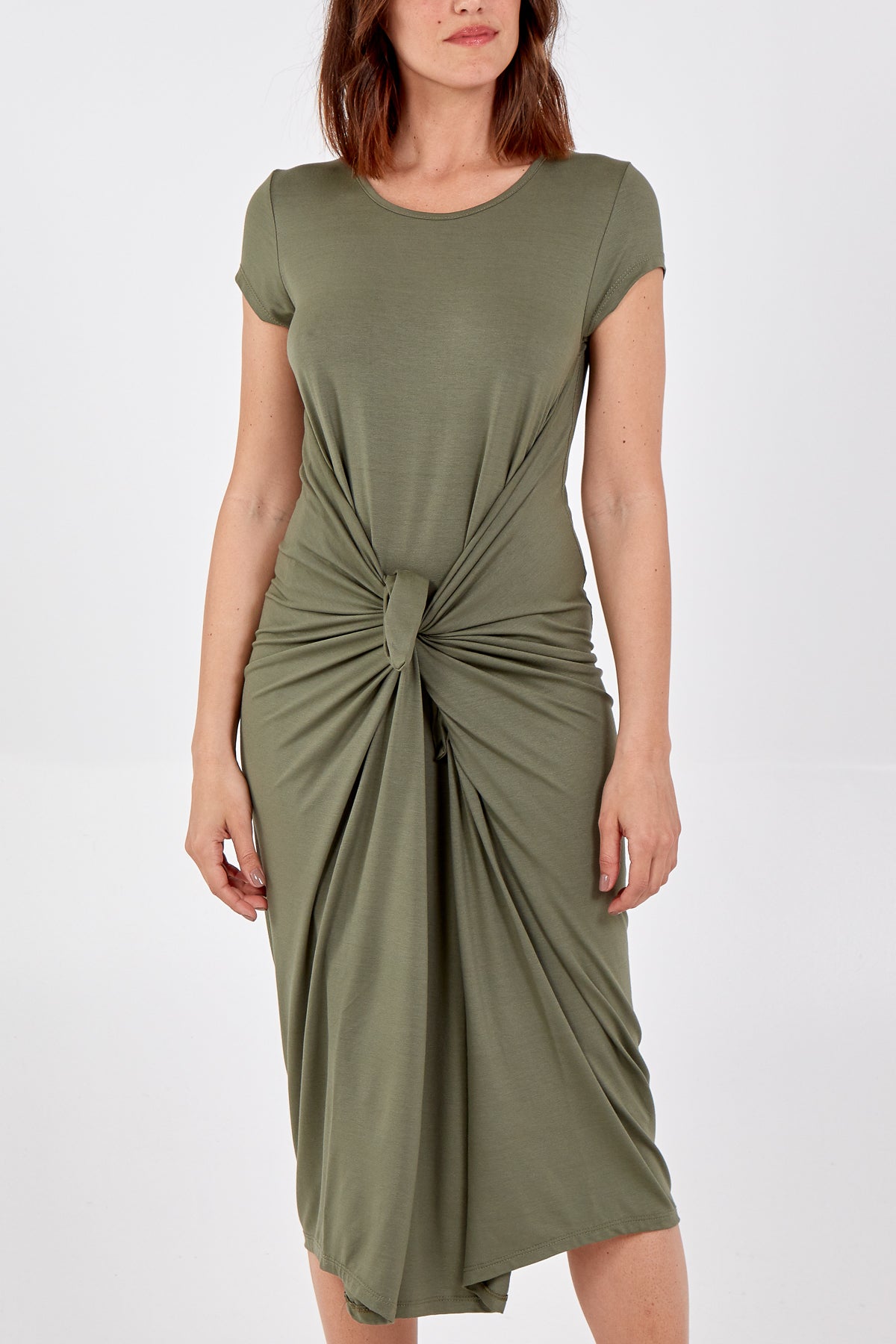Cap Sleeve Plain Parachute Dress