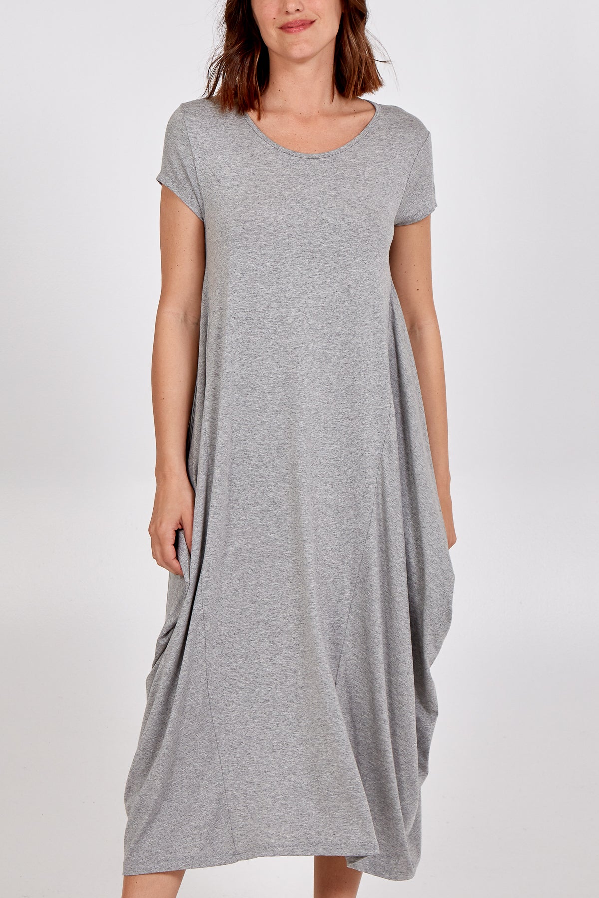 Cap Sleeve Plain Parachute Dress