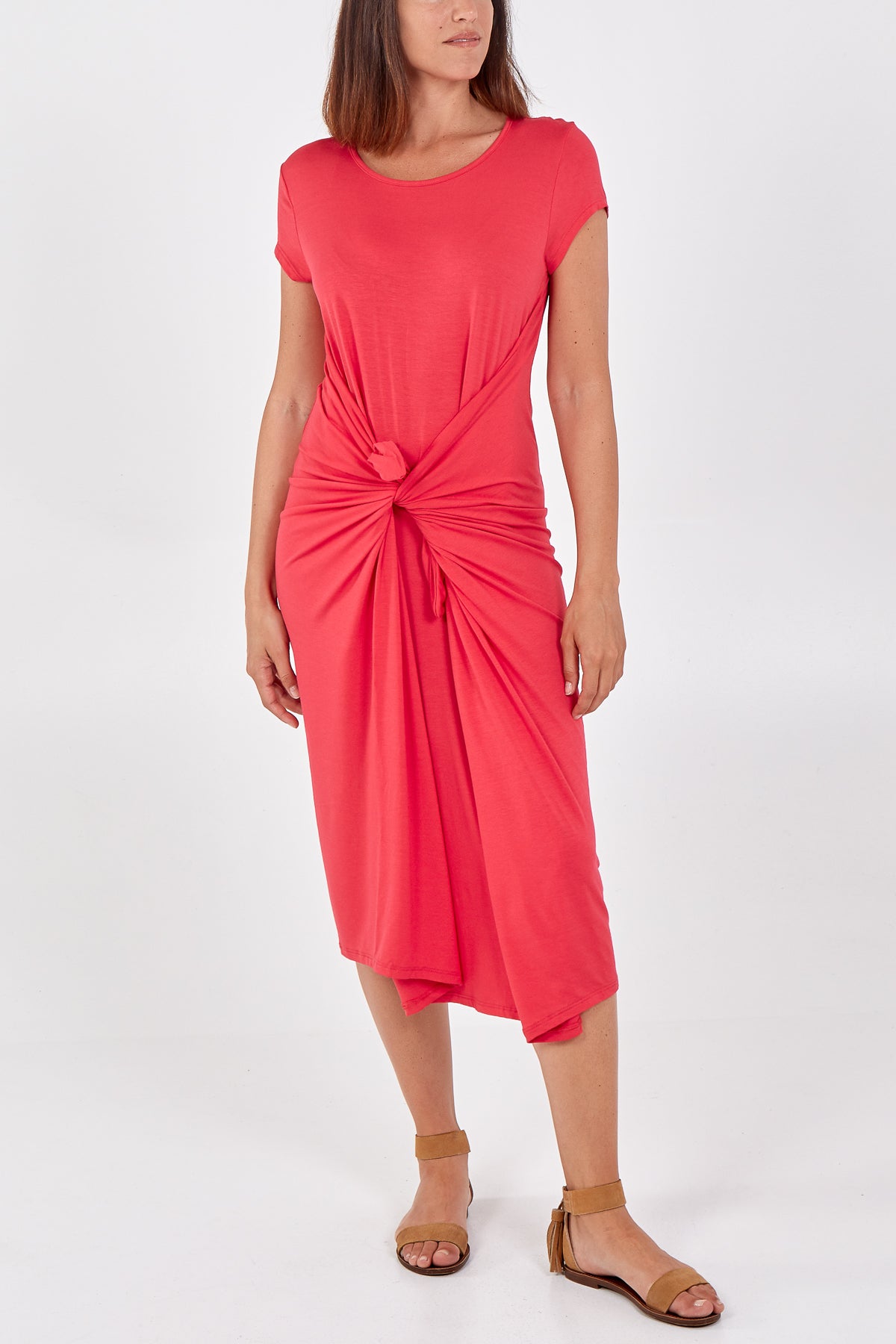 Cap Sleeve Plain Parachute Dress