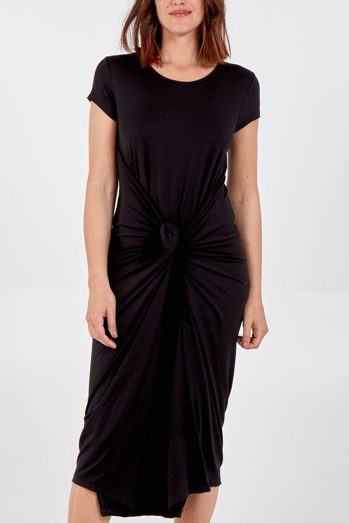 Cap Sleeve Plain Parachute Dress