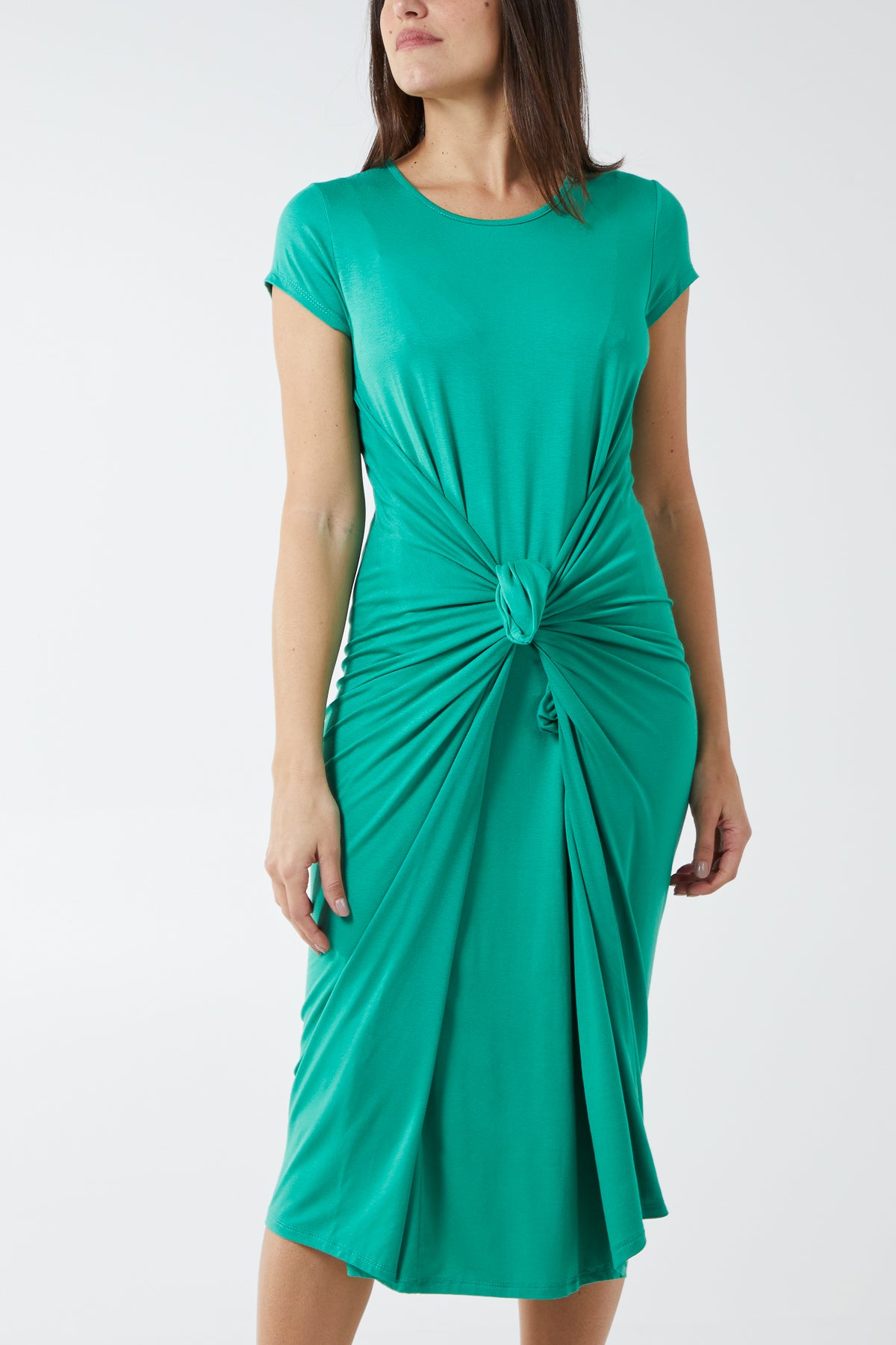Cap Sleeve Plain Parachute Dress