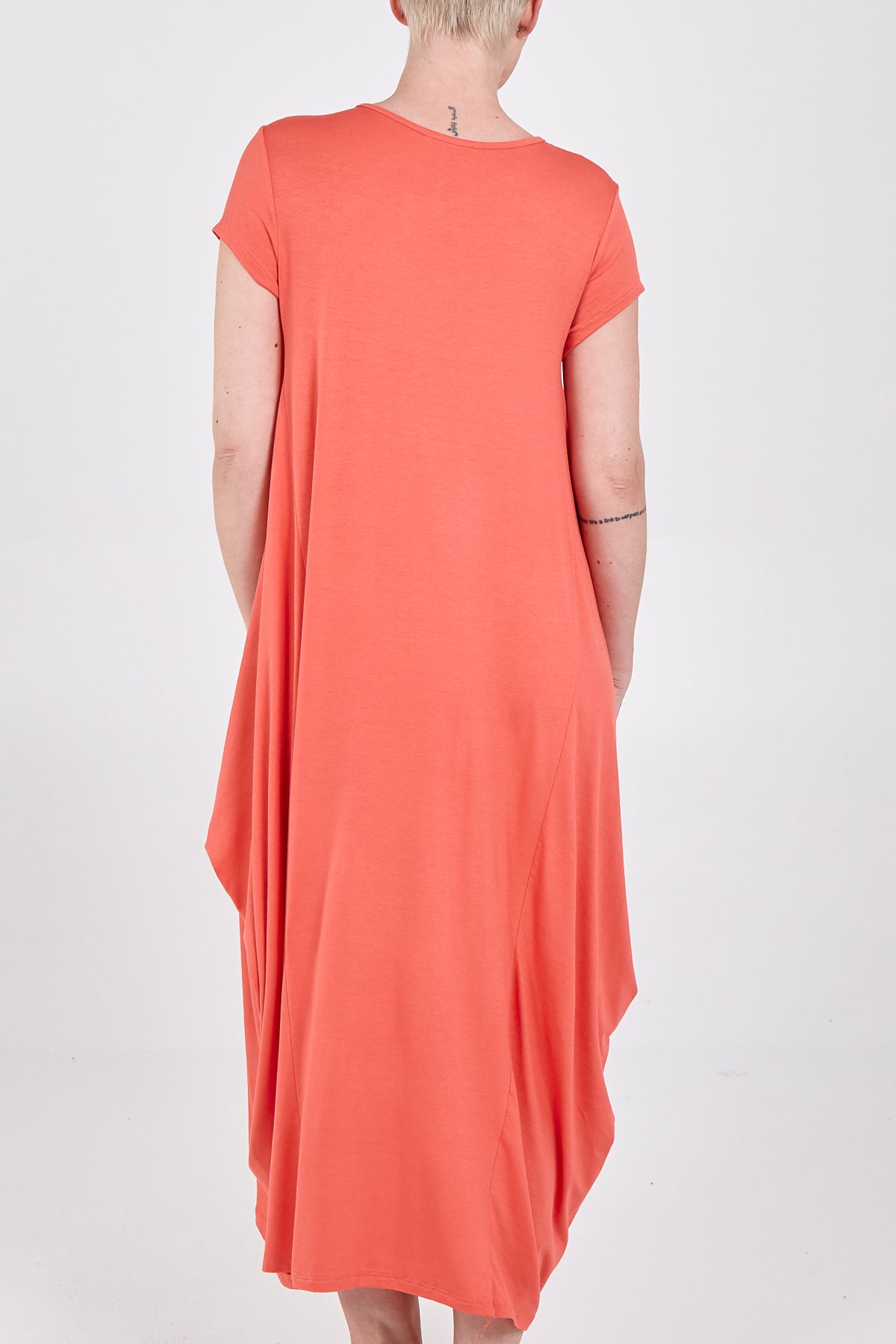 Cap Sleeve Plain Parachute Dress