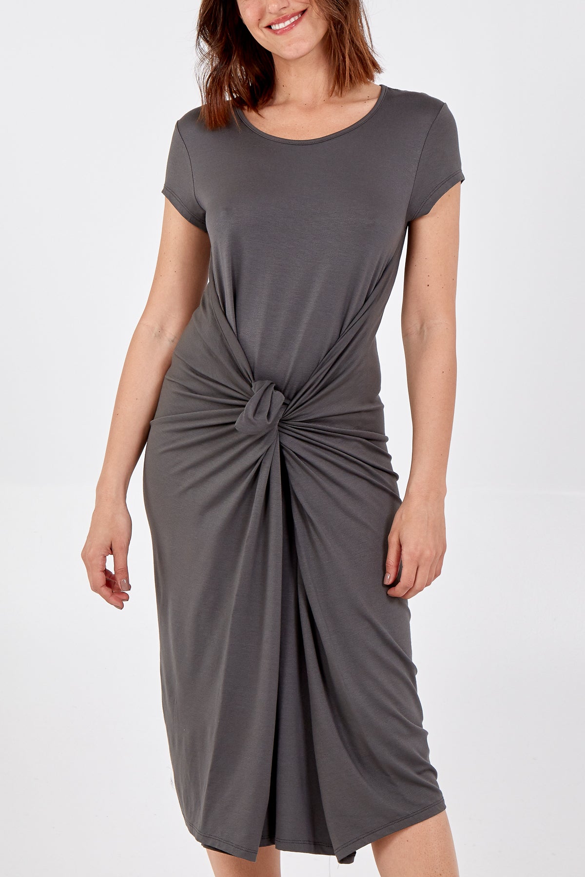 Cap Sleeve Plain Parachute Dress