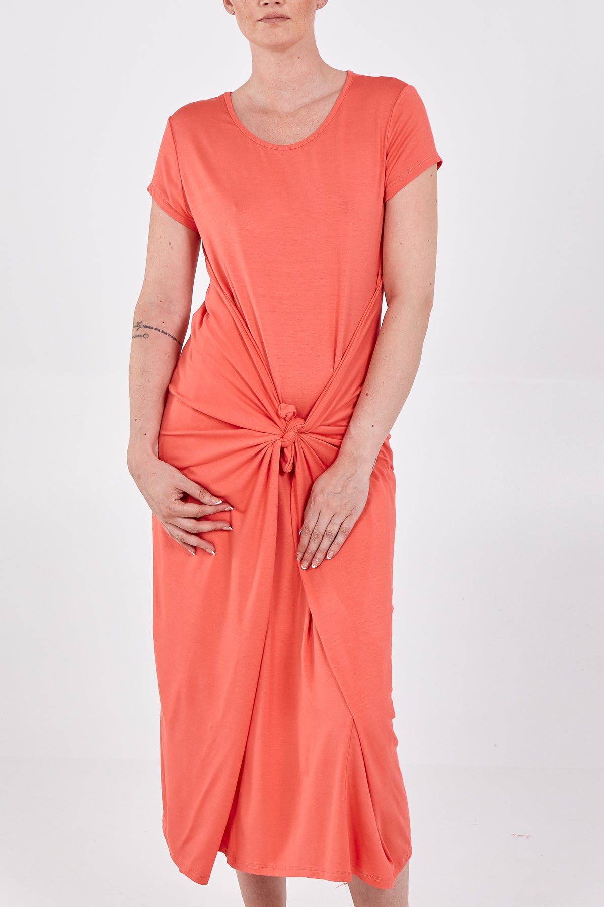 Cap Sleeve Plain Parachute Dress