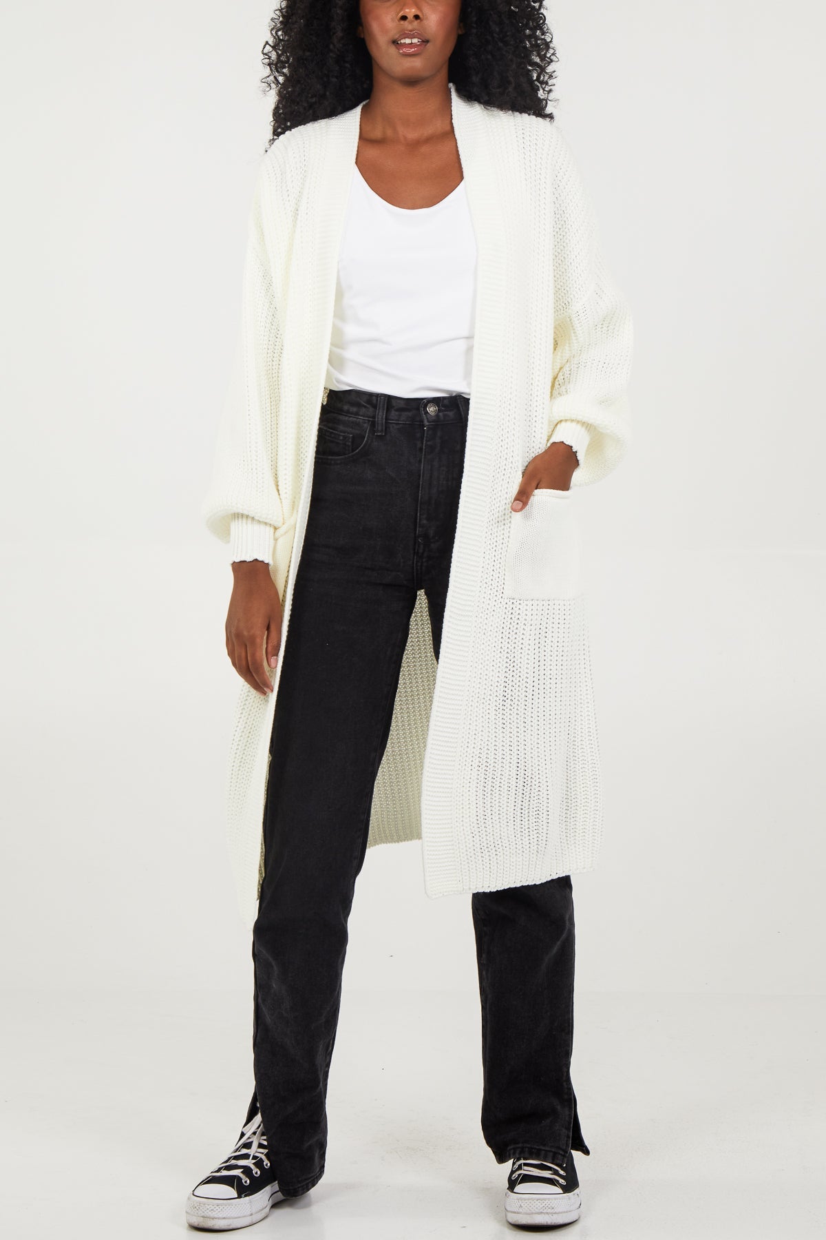 Edge To Edge Knitted Long Cardigan