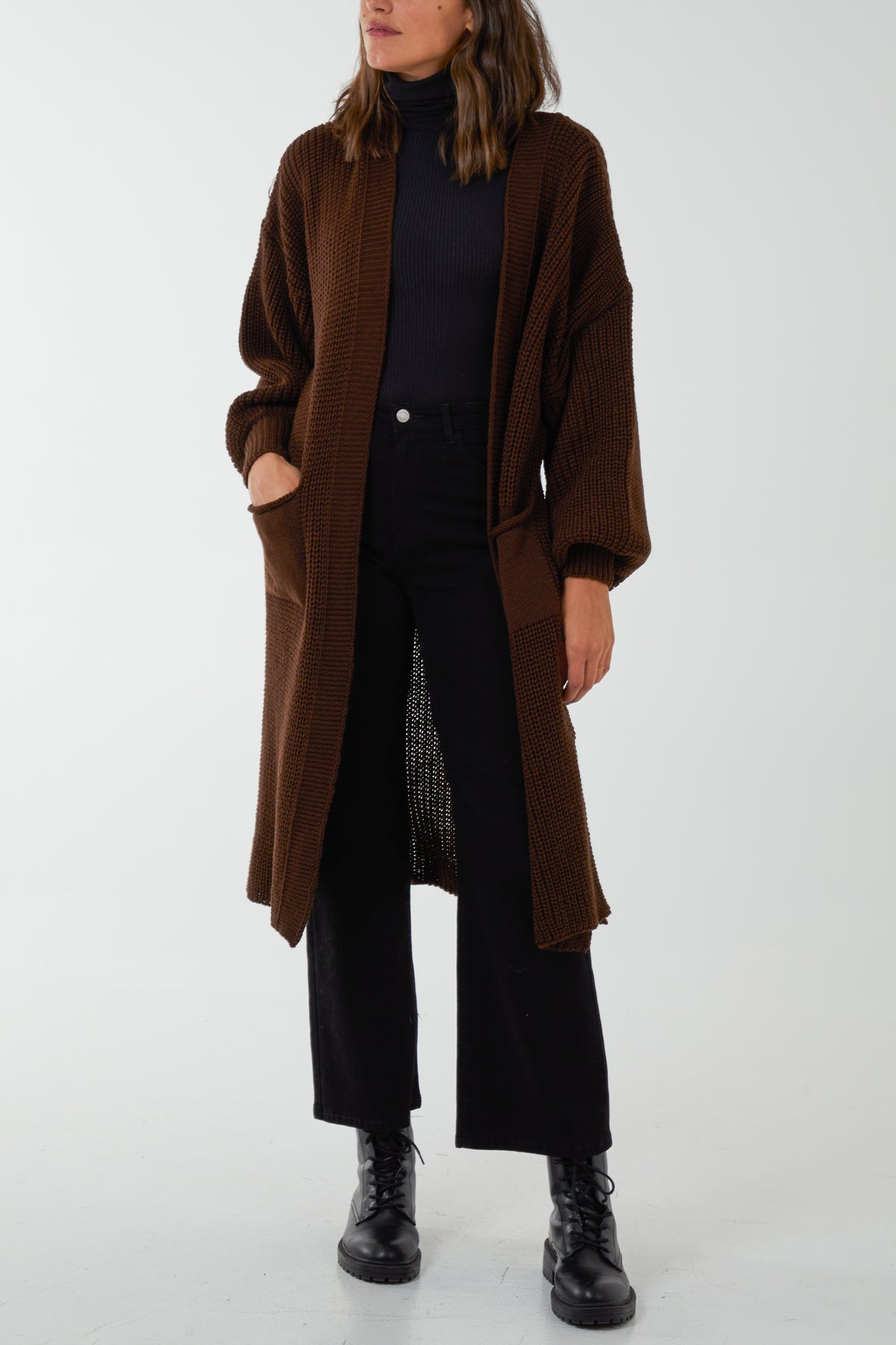 Edge To Edge Knitted Long Cardigan