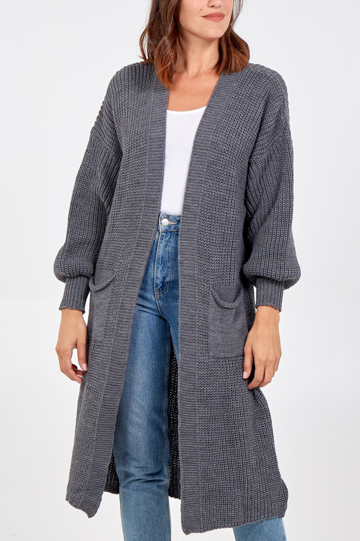 Edge To Edge Knitted Long Cardigan
