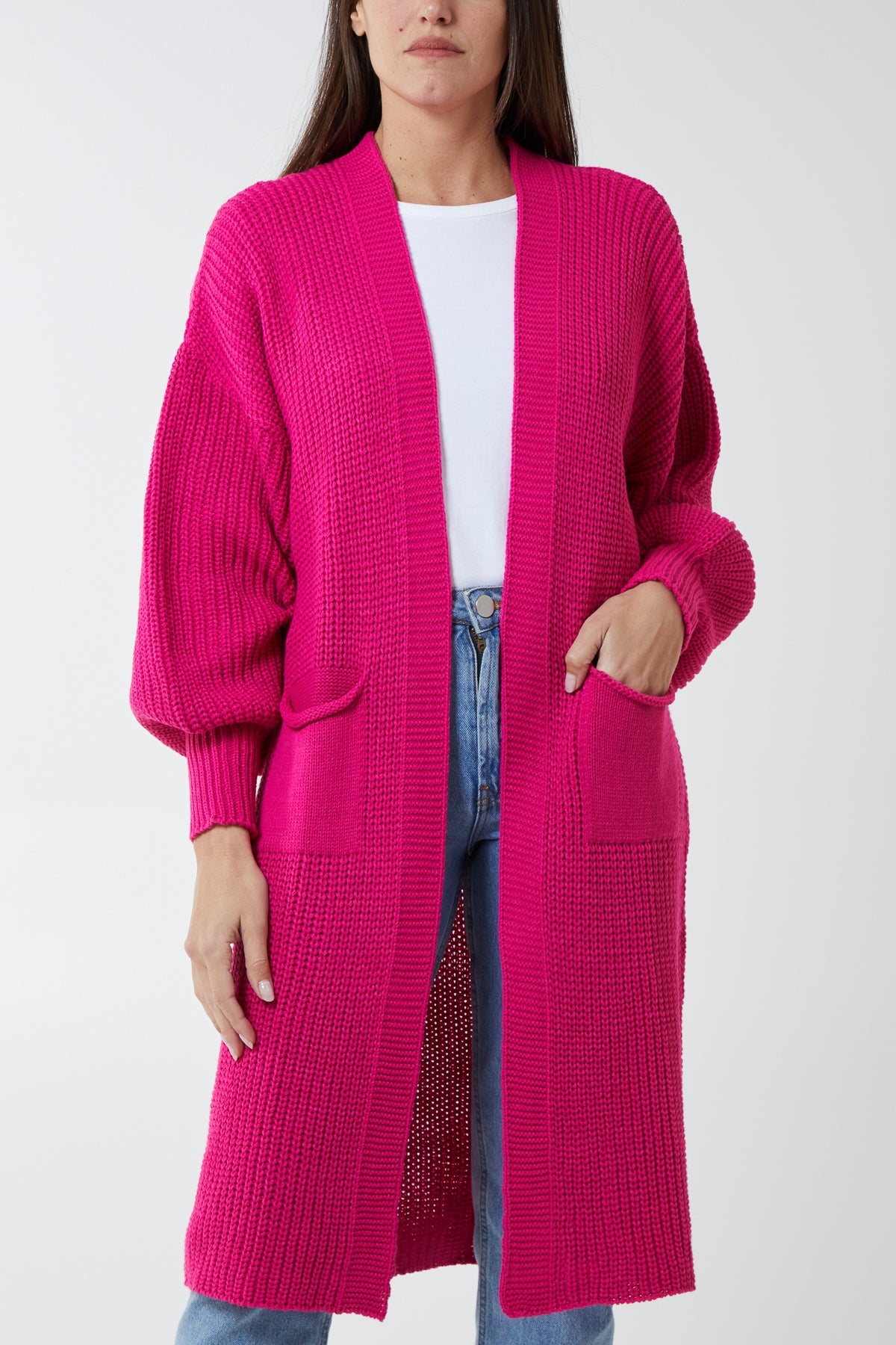 Edge To Edge Knitted Long Cardigan