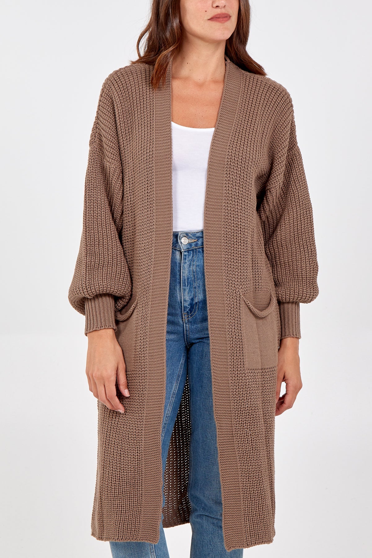 Edge To Edge Knitted Long Cardigan