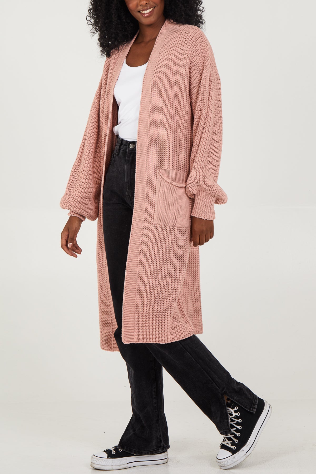 Edge To Edge Knitted Long Cardigan