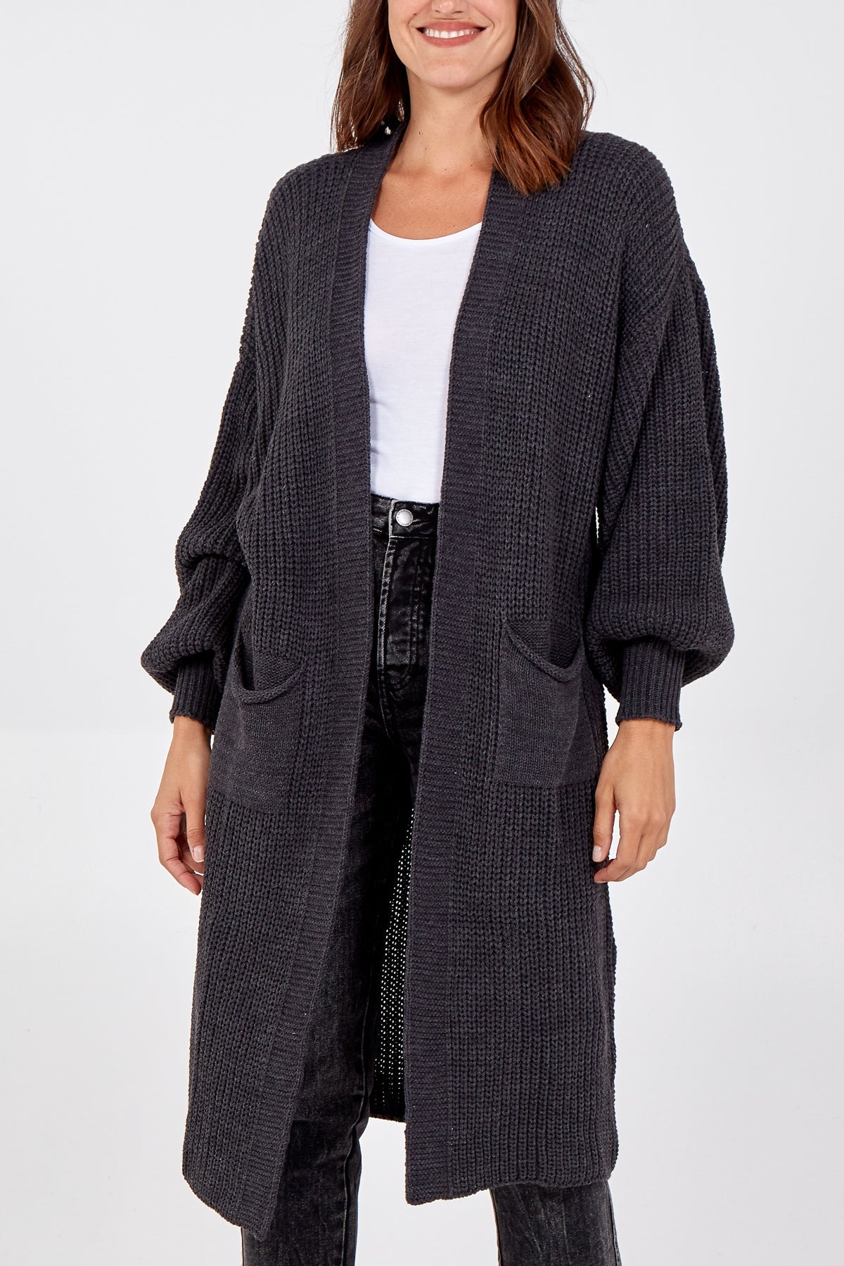 Edge To Edge Knitted Long Cardigan