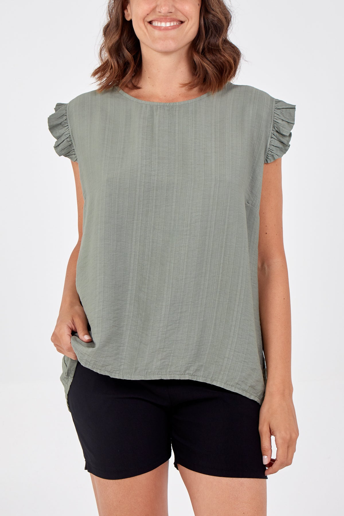Linen Look Top Back Button