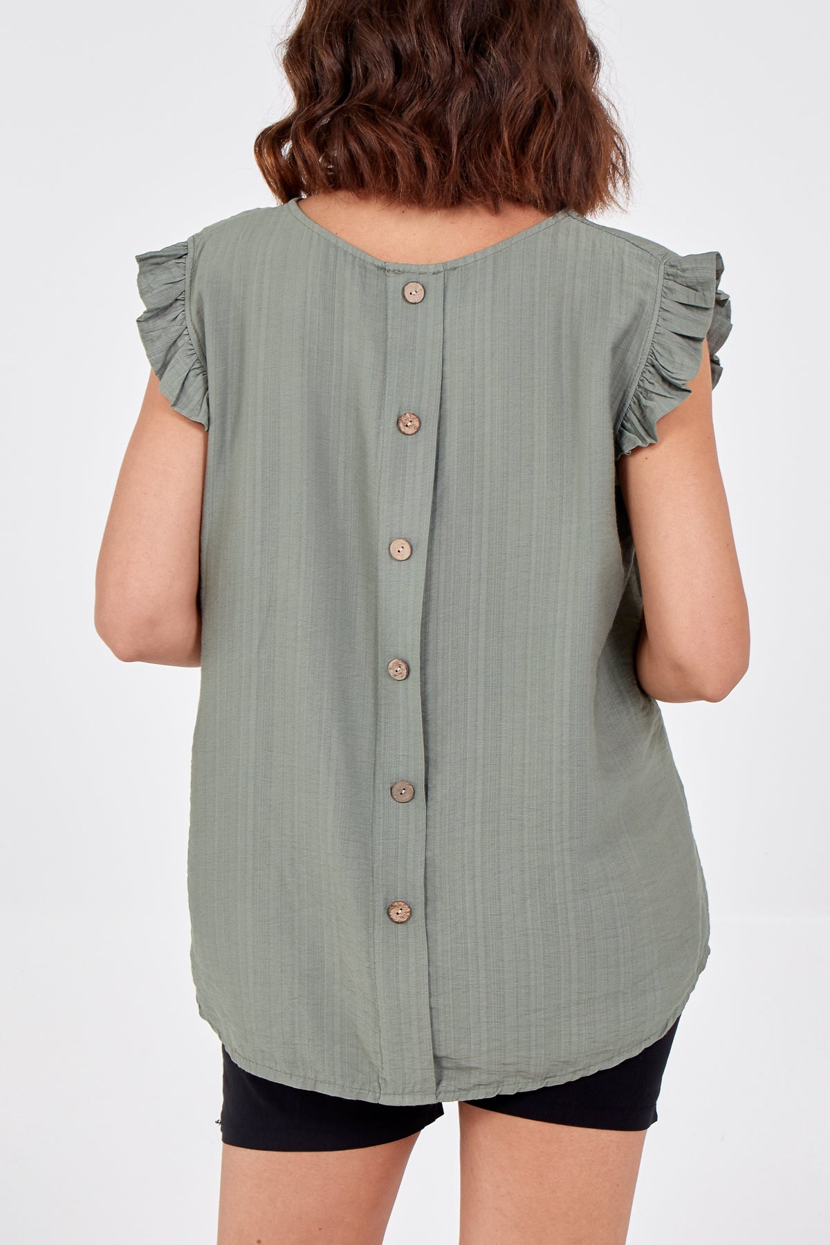 Linen Look Top Back Button