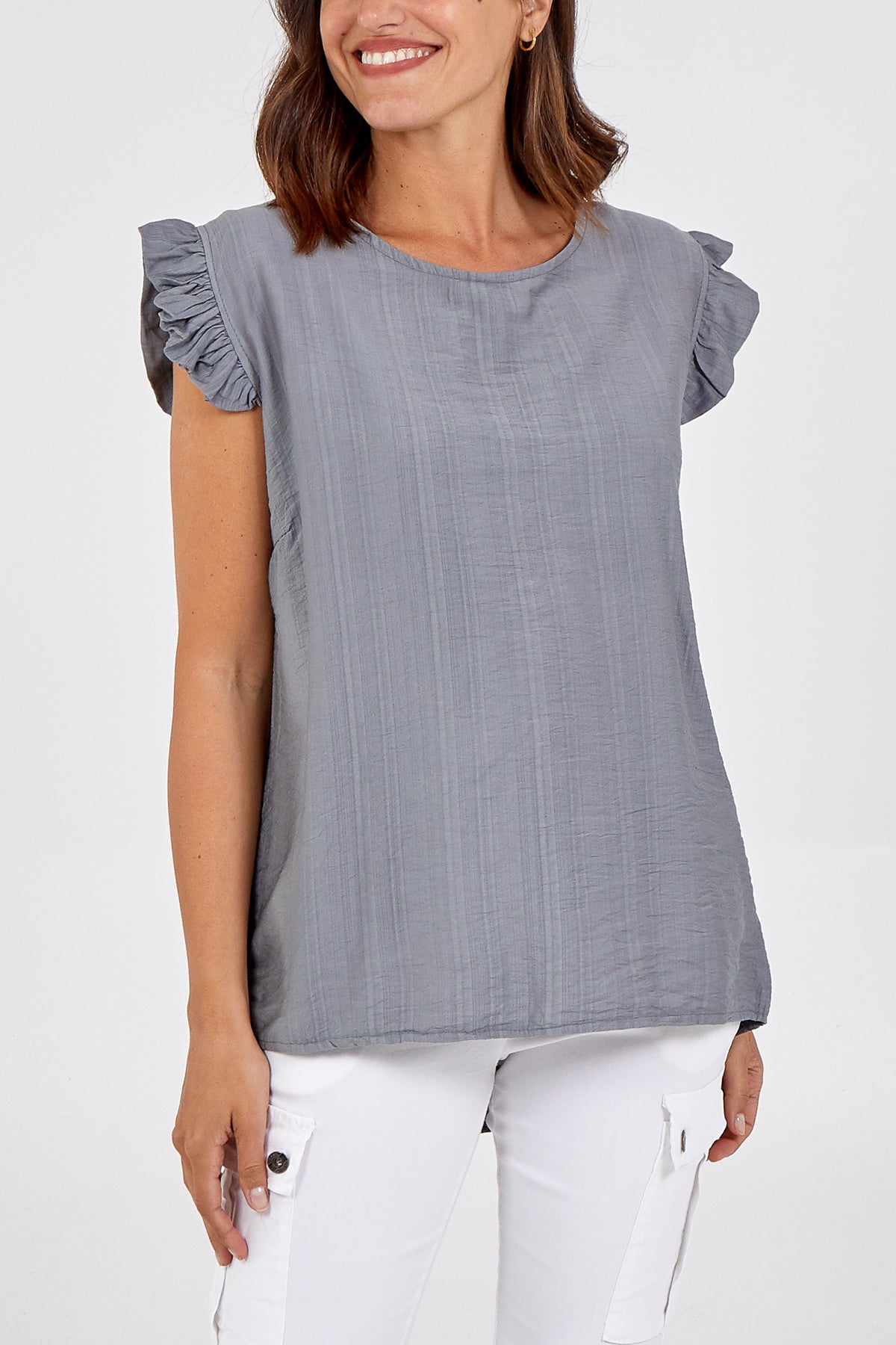 Linen Look Top Back Button
