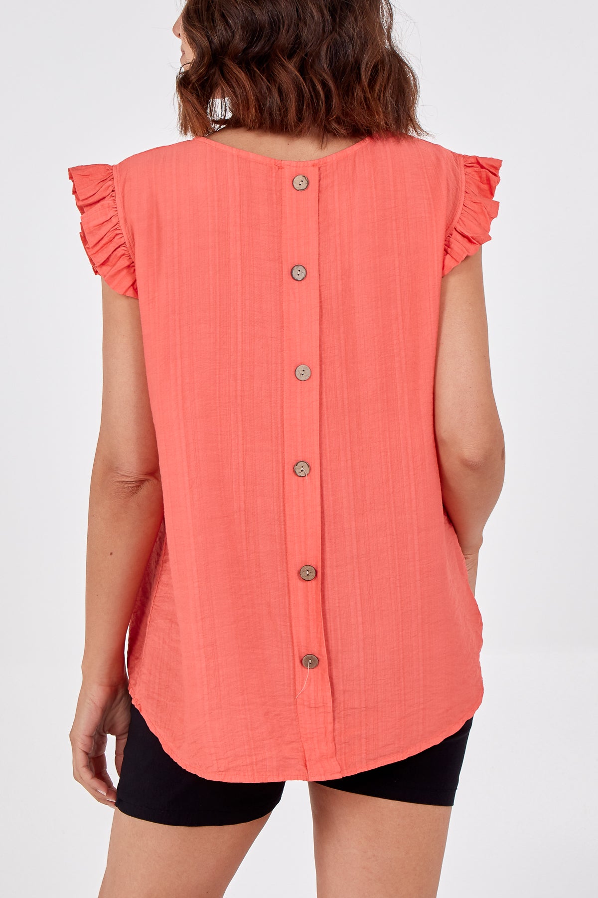 Linen Look Top Back Button