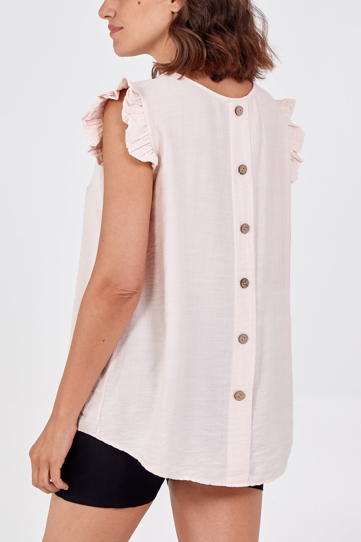 Linen Look Top Back Button