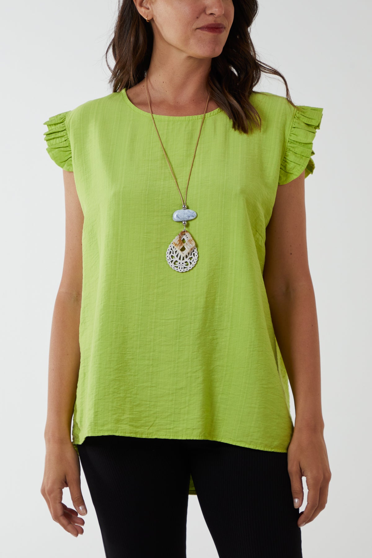 Linen Look Top Back Button